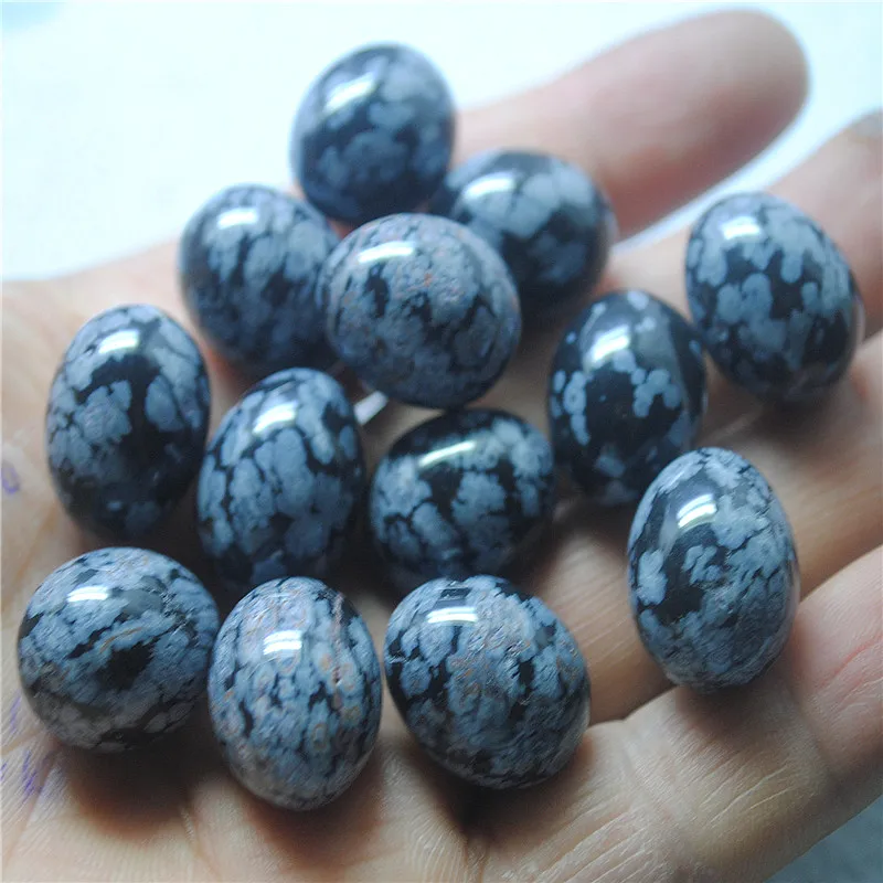 7PCS Stone Egg No Hole Natural Snowflake Obbistan Jasper Beads Collections 20X15MM DIY Jewelry Display Decorations Sex Tools