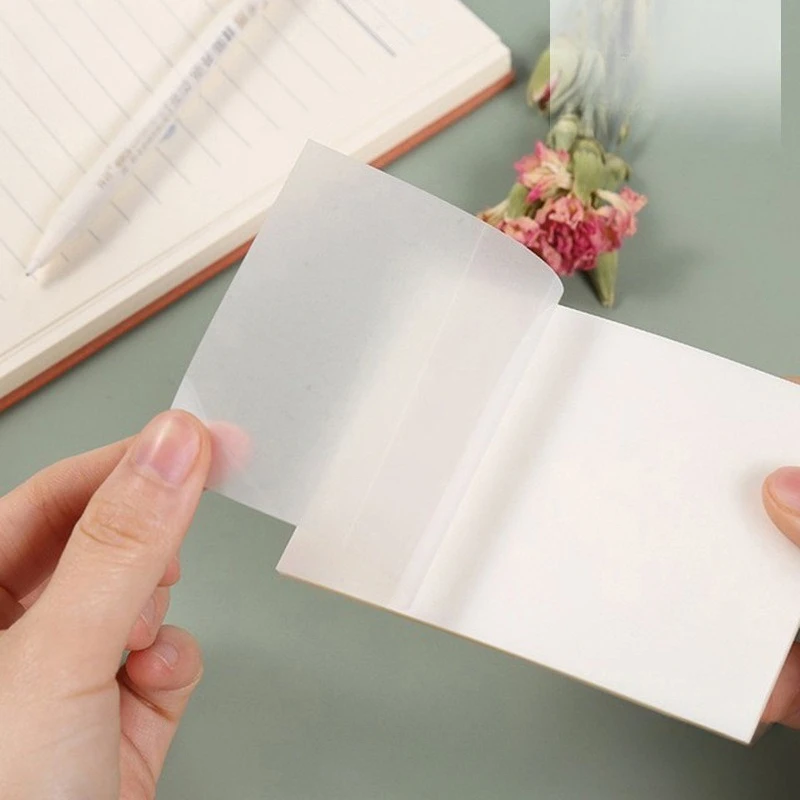 50pcs/pack Colors Transparent Sticky Notes Scrapes Stickers Note Pads Paper Clear Notepad School Stationery Office Supplies
