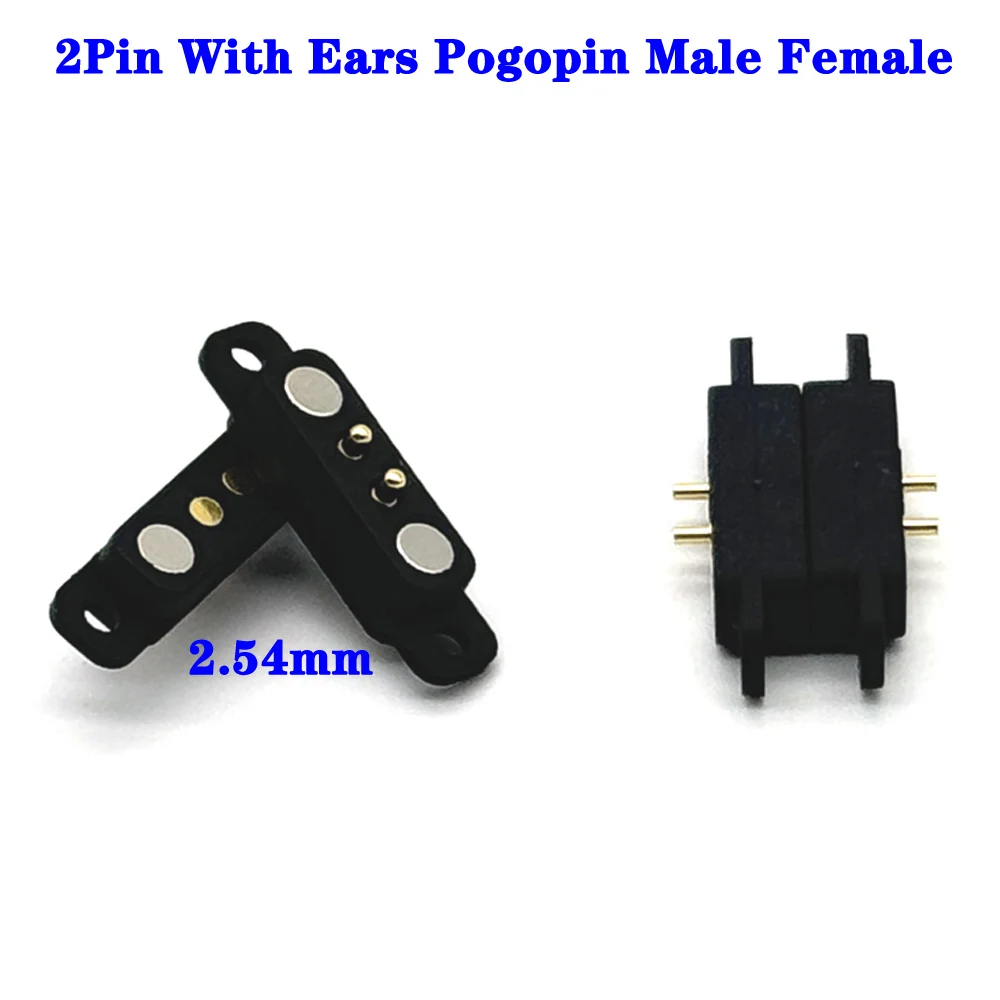 

100Pair 5V 1A Magnetic Pogo Pin Connector 2Pin Pogopin Male Female 2.54mm Spring Loaded DC Magnet Connector Power Socke