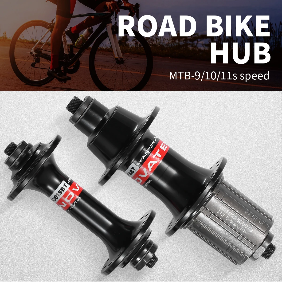 

Novatec Road bike spoke hub , for bicycle rim hub , 20/24H spoke , OLD 100/130MM ，Front +Rear Sets , With Quick release sets
