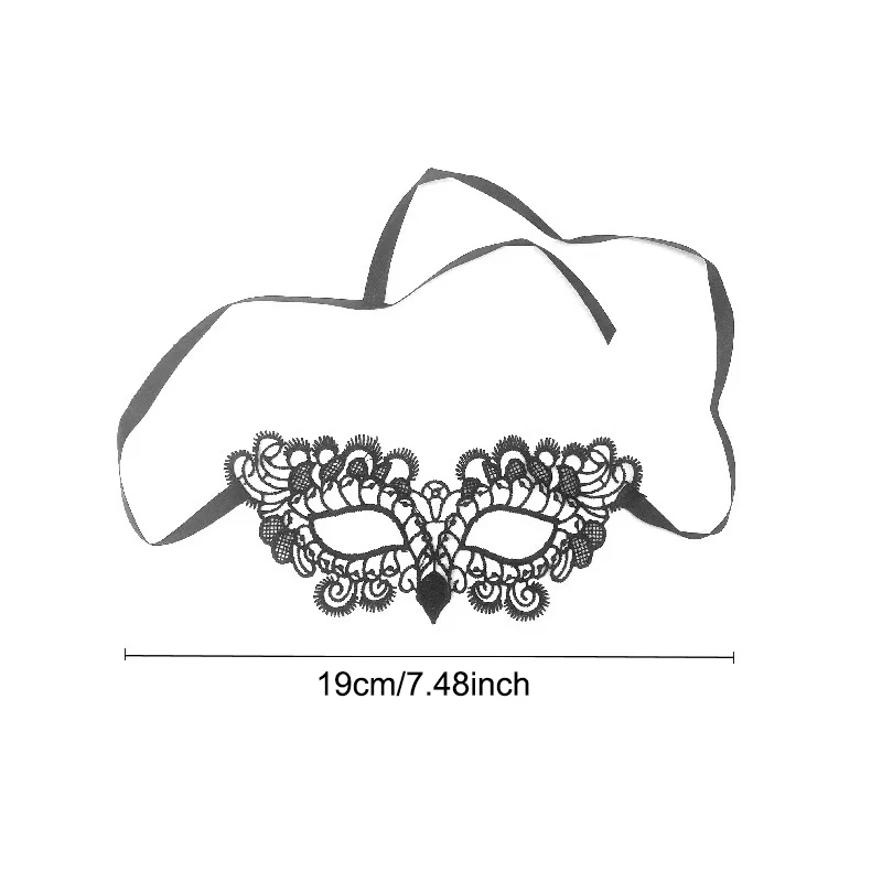 〔CC〕|Elegant Black Lace Embroidered Eye Mask - Adjustable Masquerade Mask Halloween Cosplay Accessories