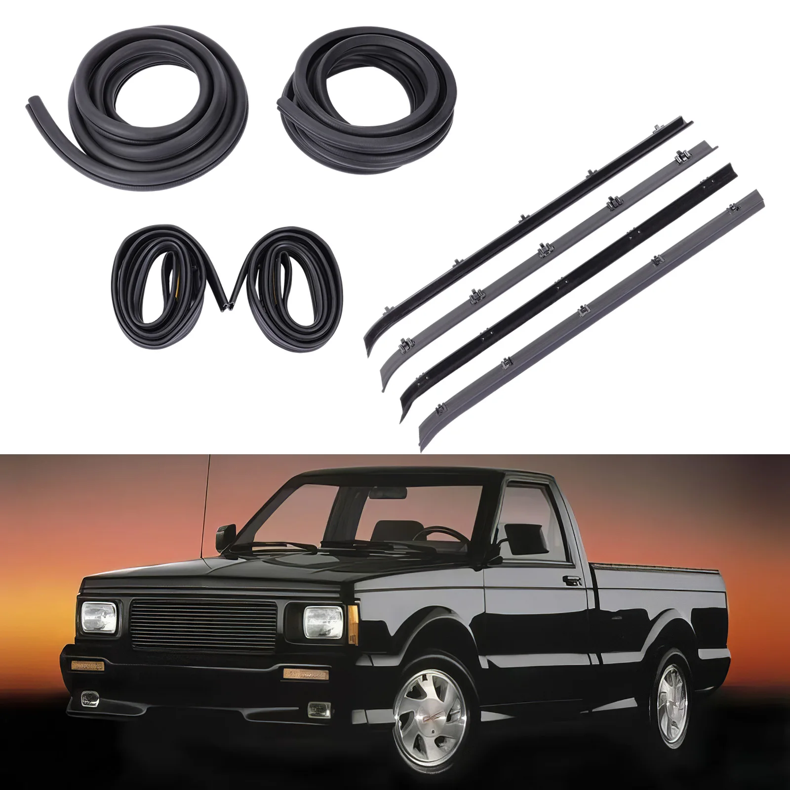 

Complete Door Window Weatherstrip Seals Set Kit for 1981-1991 Chevy GMC Blazer C10