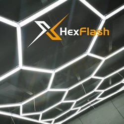 Cutomized Honeycomb LED Car Detailing Ceiling Light Hexagon Garage Light for Showroom 4S Workshop Barber DIY Fun Dropshipping