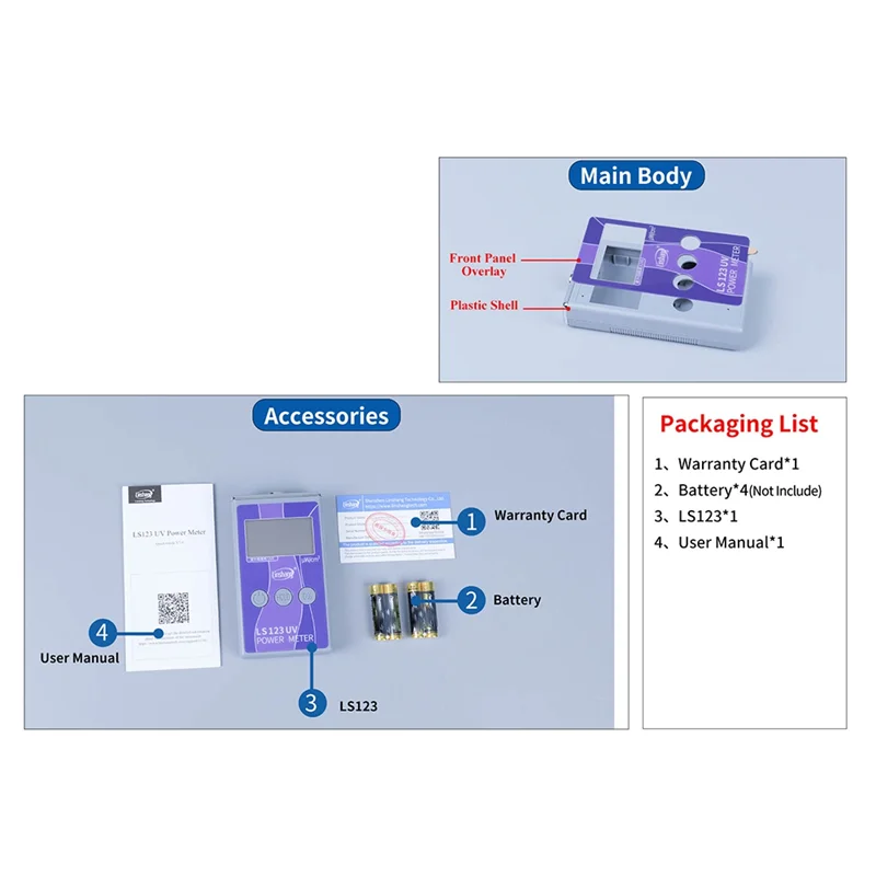 

OFSS-Portable UV Meter LS123 Measure Ultraviolet Radiation Power Intensity Radiance Density Rejection Rate