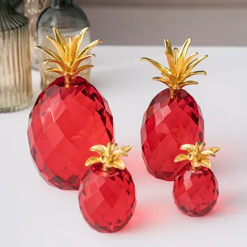 Creative Colorful Crystal Pineapple Living Room Wine Cabinet Good Luck Pineapple Home Decoration Gift Wedding Soft Decoration