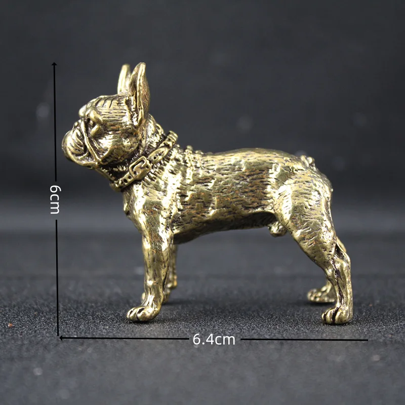 

Antique Copperware Desktop Bulldog Shar-Pei Solid Brass Zodiac Tea Pet Ornament For Play And Collection