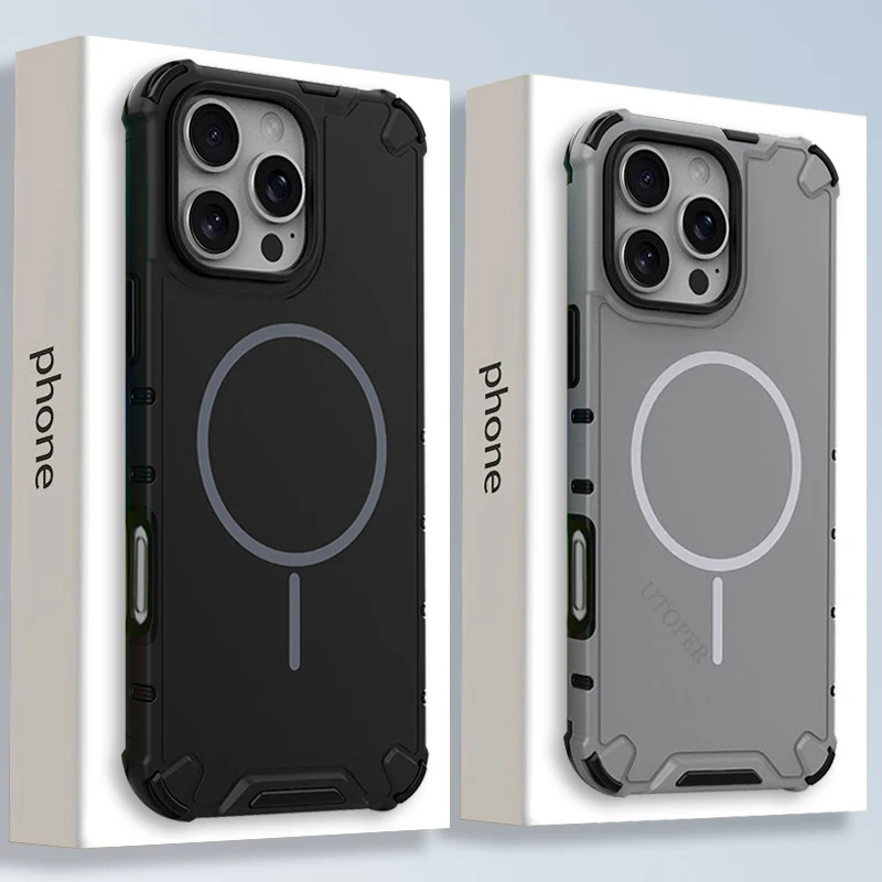 

New Senior Originality Sanding Heat Dissipation Case for iPhone 16 15 14 13 12 11 Pro Max Plus Shockproof Magsafe Magnetic Cover