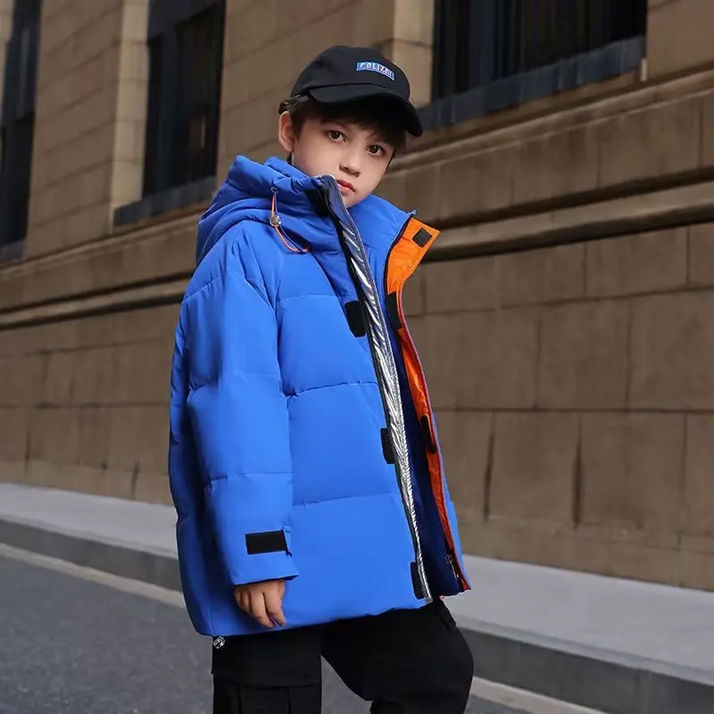 New Boys Down Jacket winter Thick Warm Outerwear Boys Kids -30 Parka  hooded snowsuit Teenage 10 12 14 years 2022