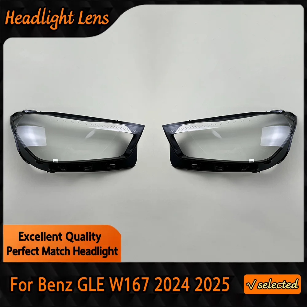 

For Benz GLE W167 GLE350 GLE450 2024 2025 Headlamp Cover Headlight Shell Transparent Lens Plexiglass Replace Original Lampshade