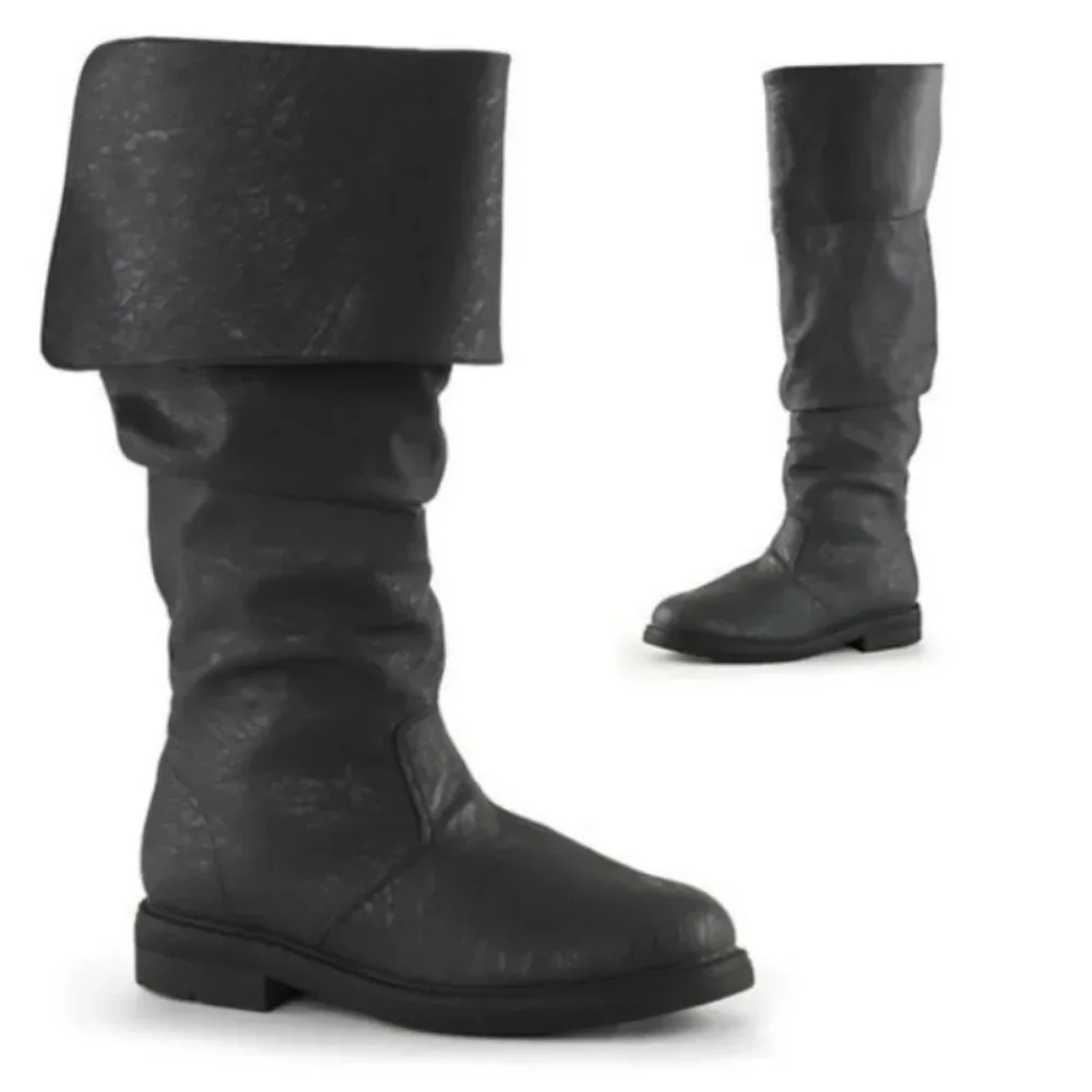 Mittelalterliche Herren Ritter Prinz Cosplay Stiefel Retro Gothic Punk Krieger Stiefel Halloween Karneval Bühnenparty Requisiten Elfen Vintage Schuhe – Detail 4