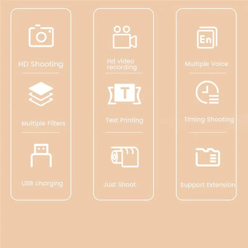 

Component 2.4 Inch LCD Print Camera Video Photo Digital Camera Battery Powered Instant Print Camera with Print Paper White