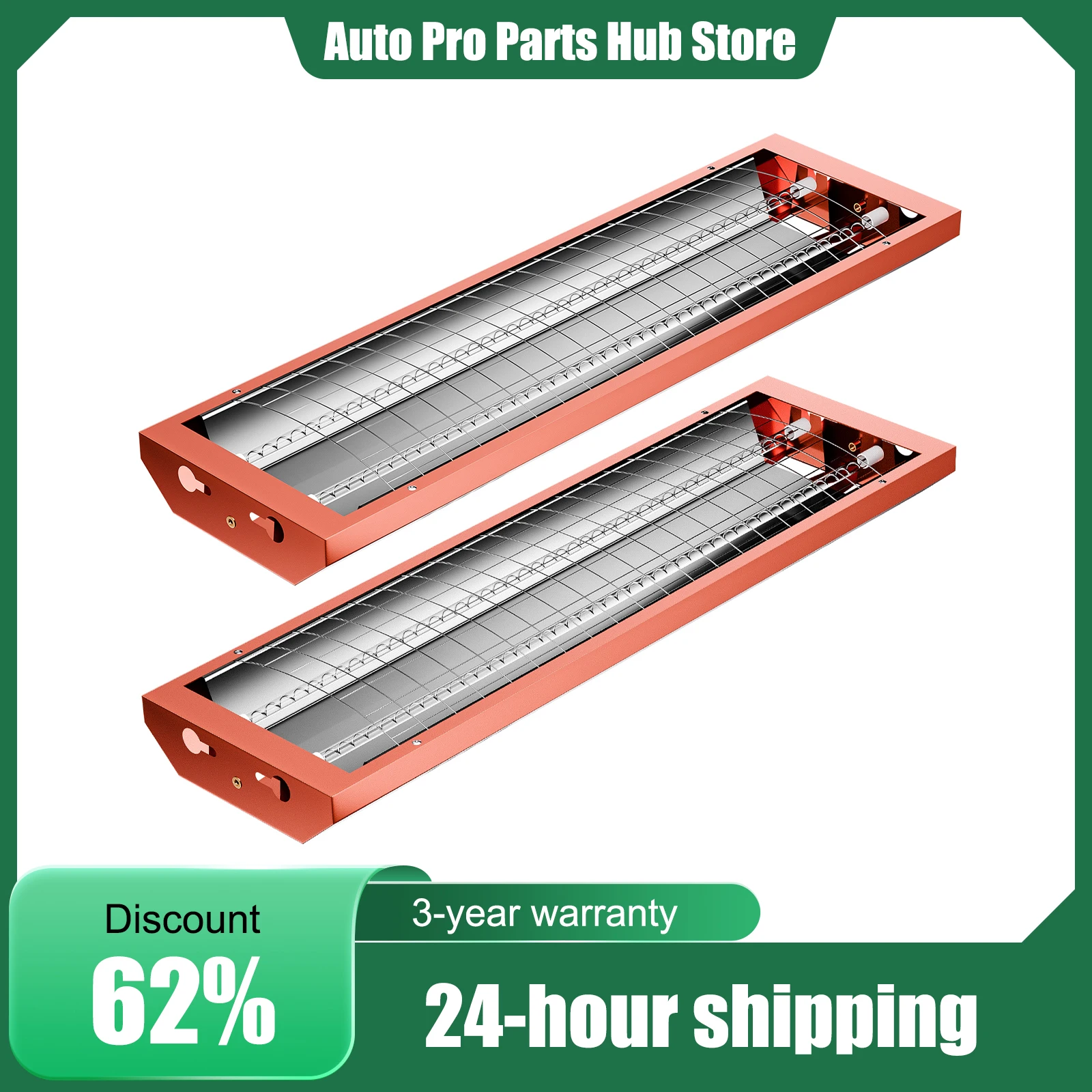 Cabina para hornear en aerosol de 2 uds., 2000W, luz de curado de pintura infrarroja, calentadores de lámpara calefactora, calentador para hornear en aerosol para cabina de pintura automotriz