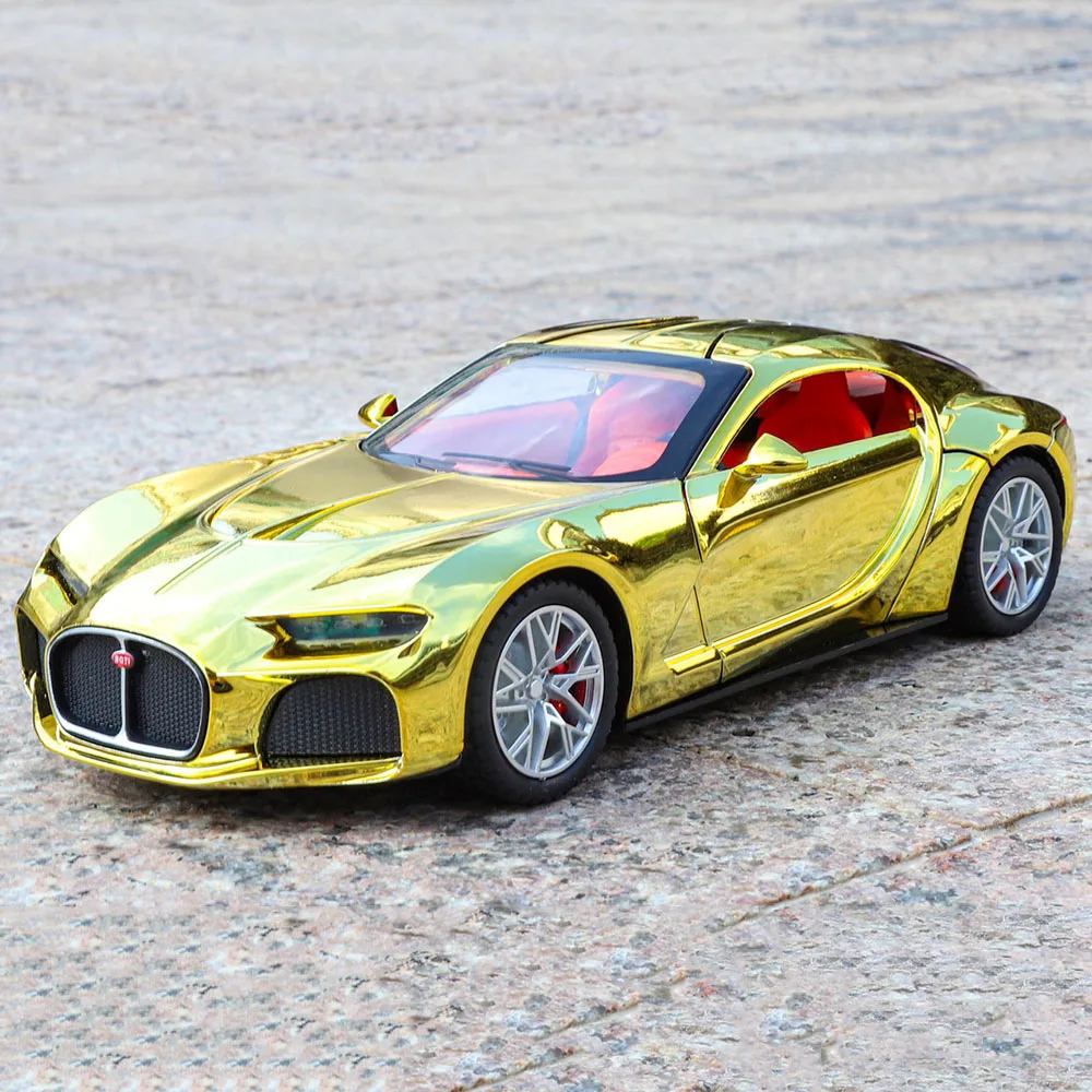 

1:24 Atlantic Alloy Diecast Model Toys Sports Cars Wheel Steering Miniature Vehicle with Light Music Toy Kids Birthday Gifts