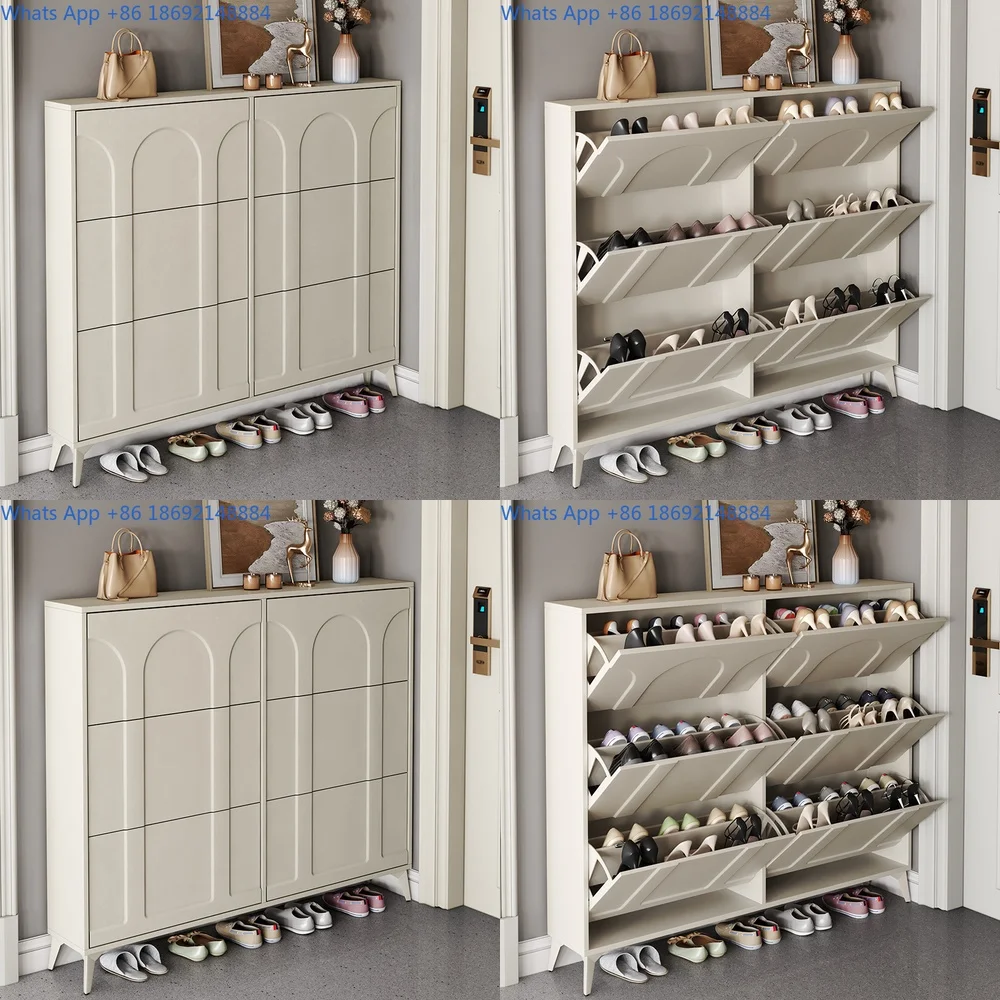 

Slim shoe cabinet for home entryway modern thin design compact storage rack for small spaces