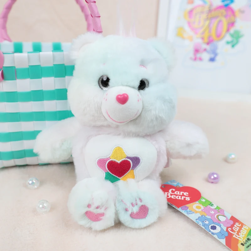 Original Care Bears 22cm Saugnapf-Plüsch-Anhänger Glänzender Liebesbär Cartoon-Puppe Heim- und Bürodekoration Geburtstags- und Feiertagsgeschenk für Mädchen – Detail 36