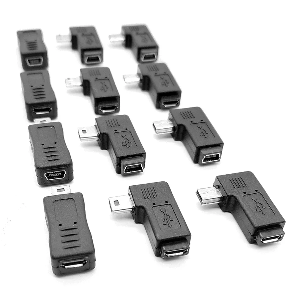 Mini USB to  plug 90 degree left and right angles Mini USB 5-pin female to Mini USB male data synchronization adapter pl