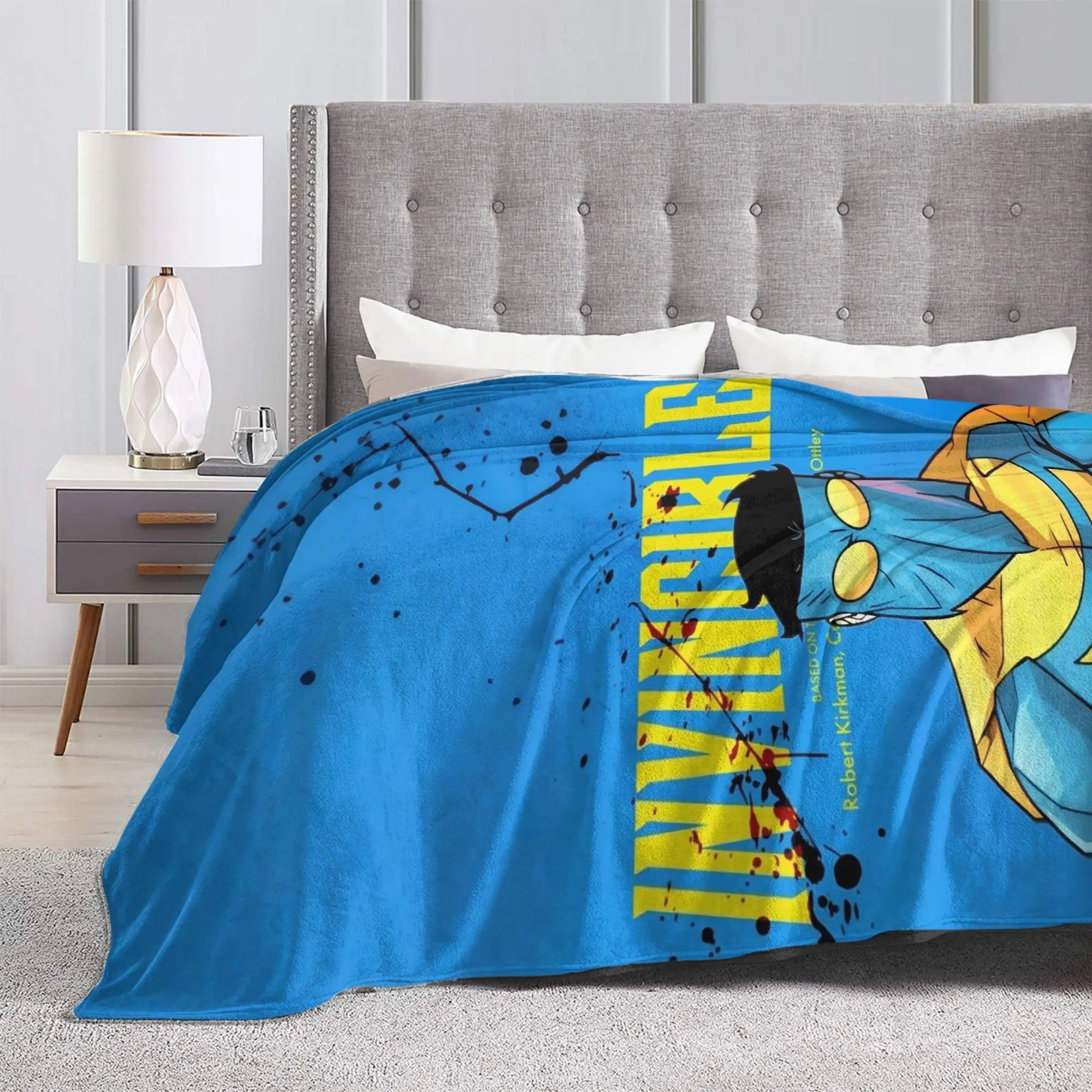 Super Warm BlanketChildren Airplane Travel I-Invincible-S Throw Blanket  Flannel Bedspread For Living Room Novelty Sofa Bed