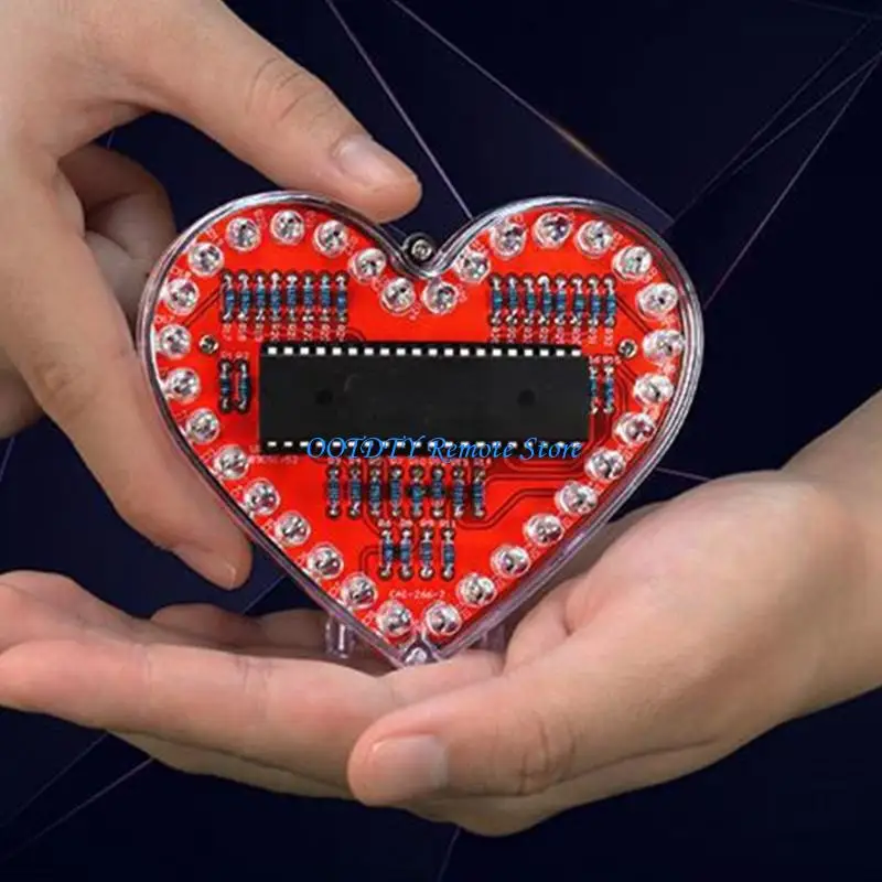  Multicolor Flowing LED Heart DIY Projects Complete Solder Practice Components Set