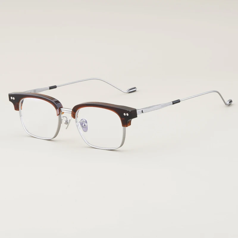 Gafas cuadradas de titanio y acetato para hombre y mujer, lentes graduadas para lectura de miopía, hechas a mano, alta calidad