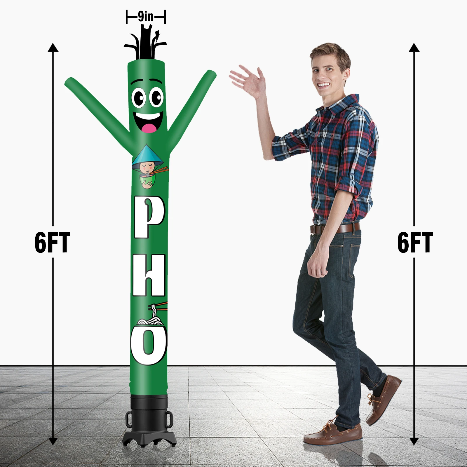 6/10/15/20FT Tall Inflatable Pho Dancing Guy for Outdoor Decoration Advertising(Blower Not Included)