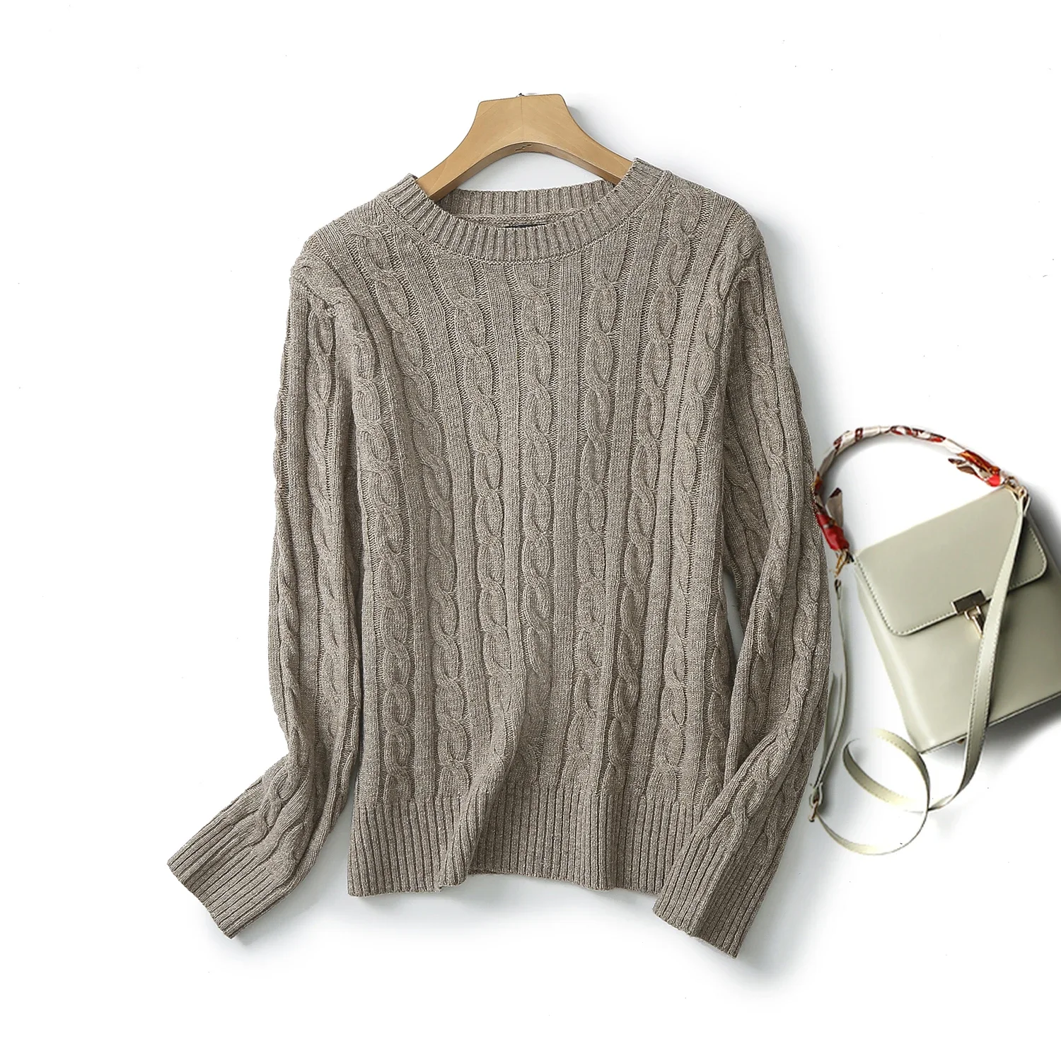 

Ethereal MD 2024 new style of French sweet lady commuter style twist knit crewneck sweater sweater