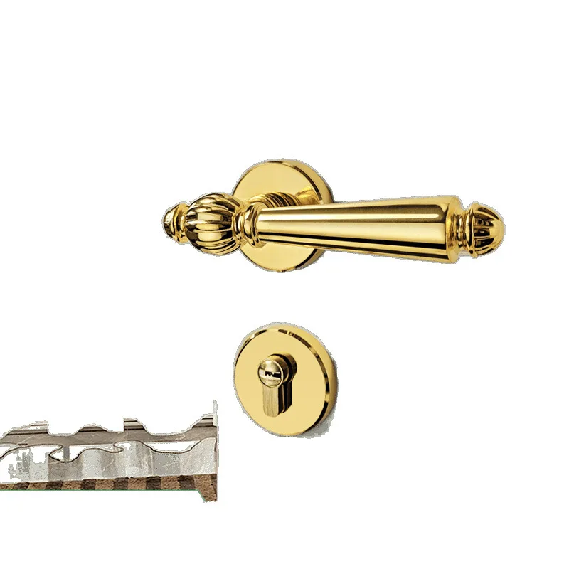 

Lock Brushed gold door Indoor split lock Bedroom room, silent magnetic door