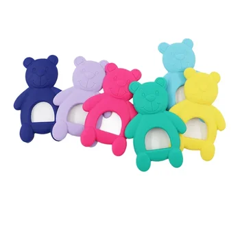 아기 Teether 장갑 어린이 만화 곰 젖니가 남 실리콘 치과 치료 잇몸 안티 먹는 손 어금니 스틱 BPA 무료 아기 Accessorie