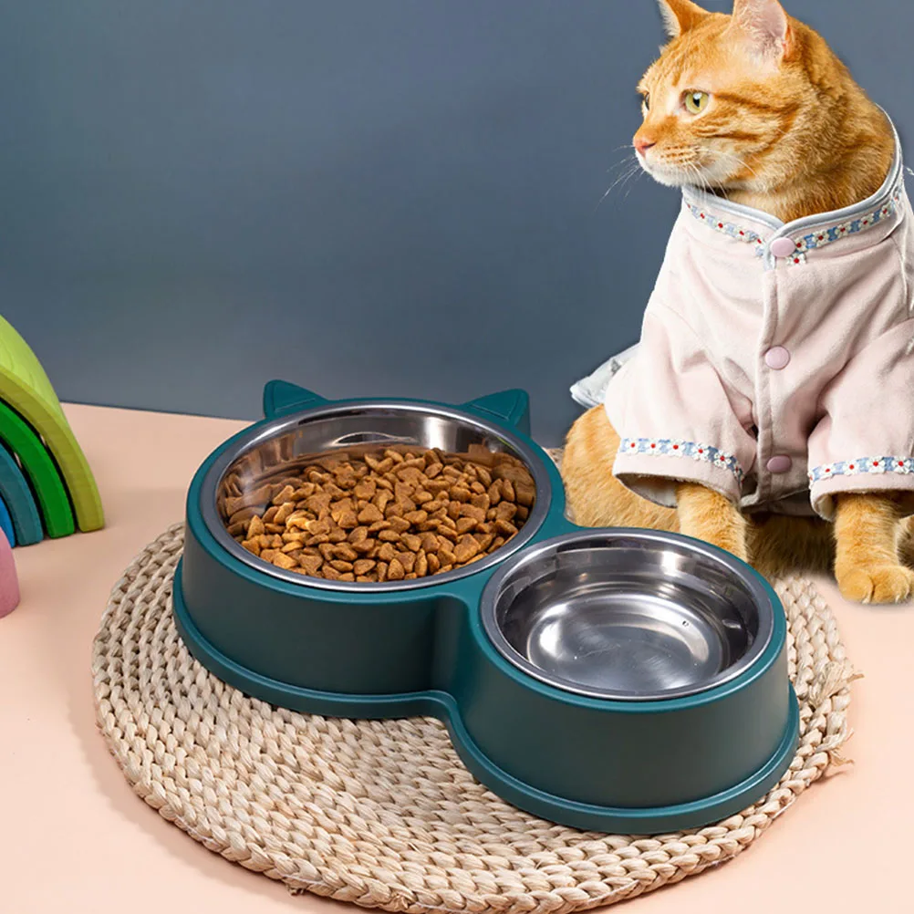 

1 set 1 Set Stainless Steel Pet Feeding Bowl Non-Slip Cat Food Container Anti-Fall Water Feeder For Dogs Cats Animal Shape Pet