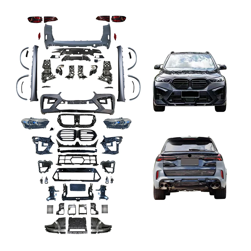 2019-2022 X5 G05 Bolt-On Body Kit Front Rear Bumper With Fog Light Non-Destructive Exterior Upgrade PartsOld To New Facelift Bod