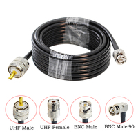 1Pcs RG-58 PL259 UHF Male to BNC Male/Female Connector RG58 50-3 RF Coaxial Cable Crimp Wire Terminal RF Jumper Pigtail 15CM-20M