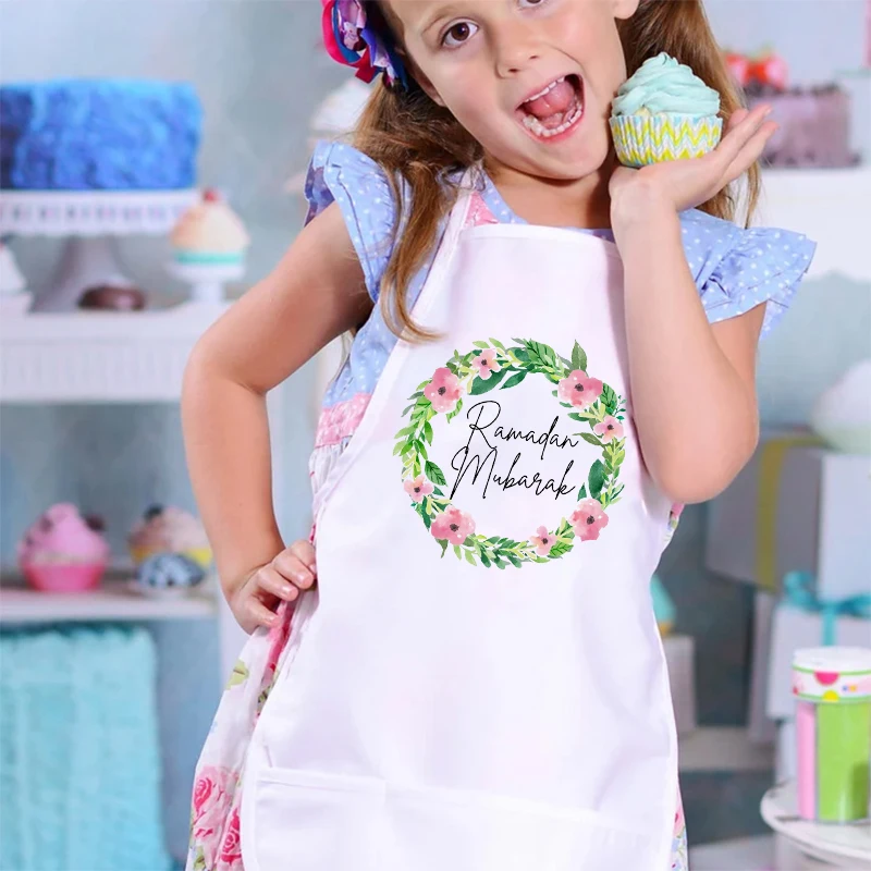 Ramadan Mubarak children kid boy girl Baking cooking Apron Muslim Islamic Kareem suhoor Iftar Eid Al-Fitr son daughter gift