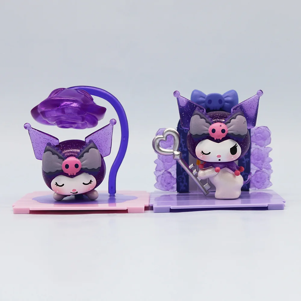 Figuras de acción de Anime Sanrio Kuromi Blind Bag, juego de 8 piezas, serie Dream Rose, caja sorpresa