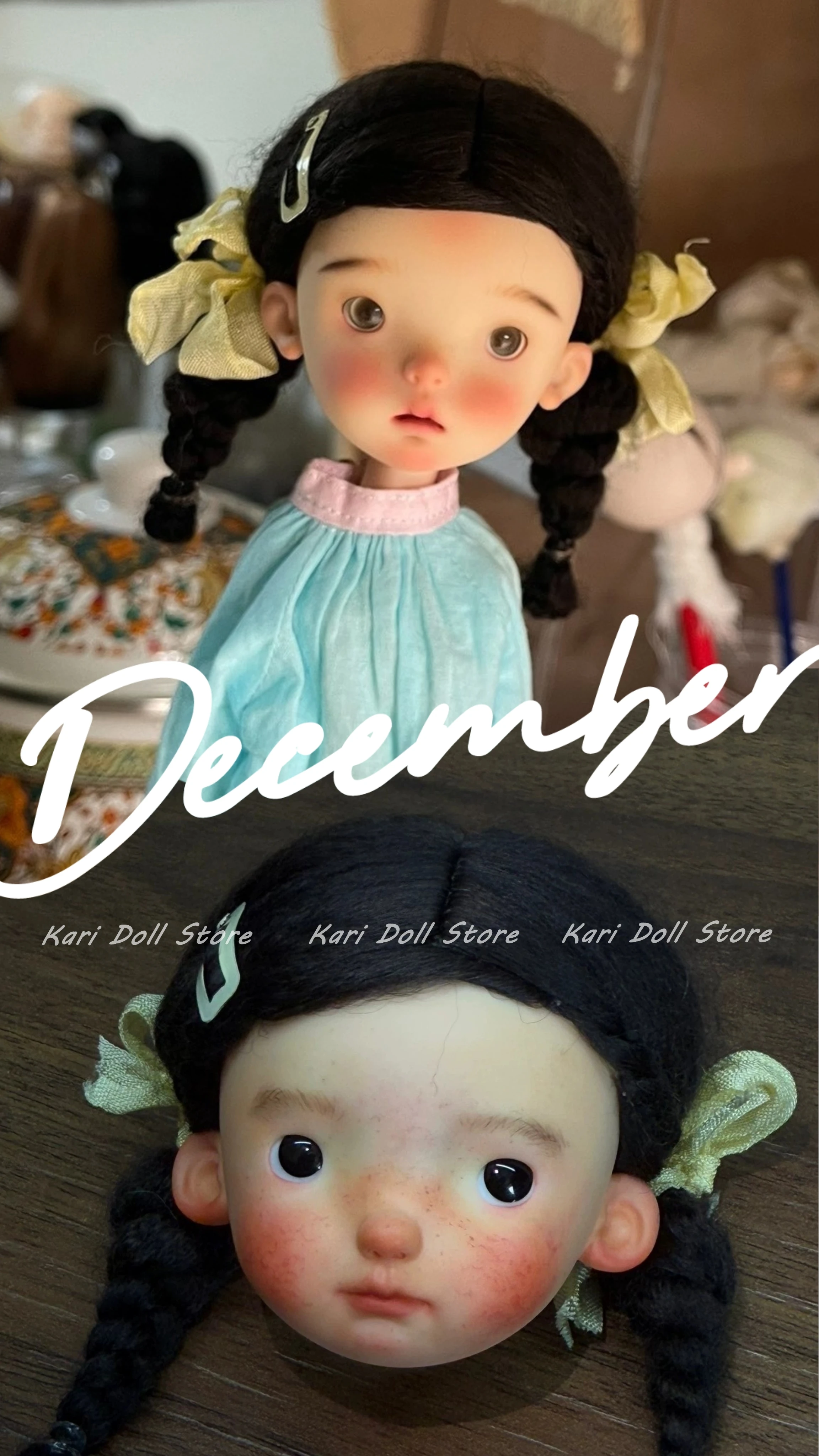 Kari Doll Парики из натурального мохера для куклы Landazz Landoudou, окружность головы 16 см