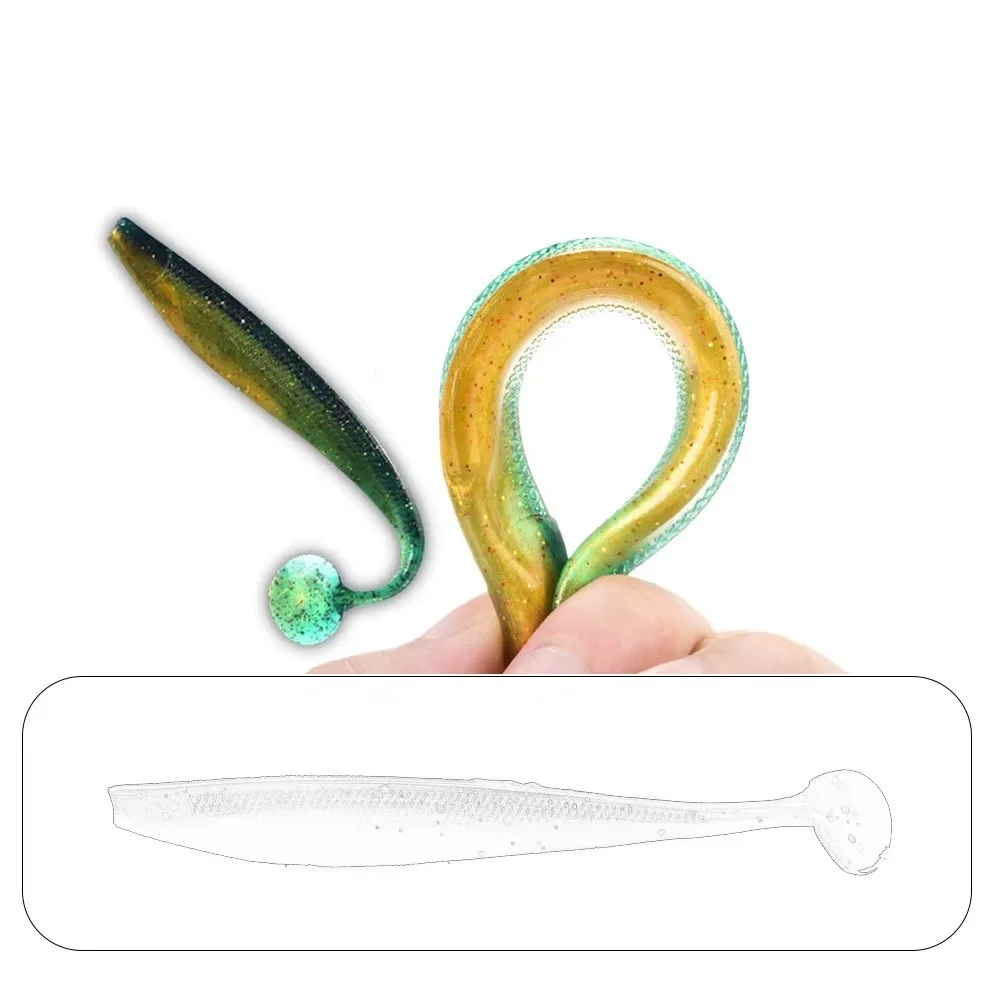 Señuelo ondulante de silicona con cola en T para lucio y lubina - imagen 3