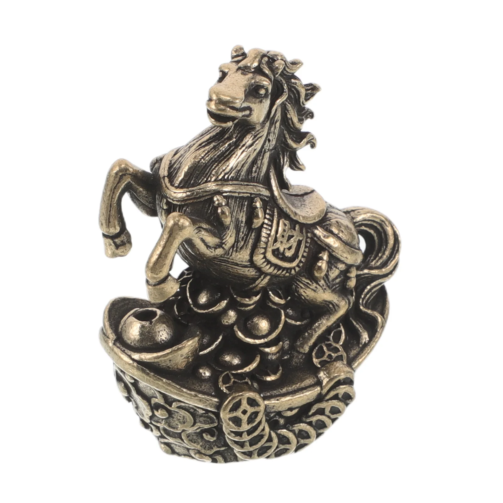 

Year of Horse Brass Statue Decor Vintage Horse Incense Holder Sculpture Fengshui Desk Ornament Attract Money Incense Stick