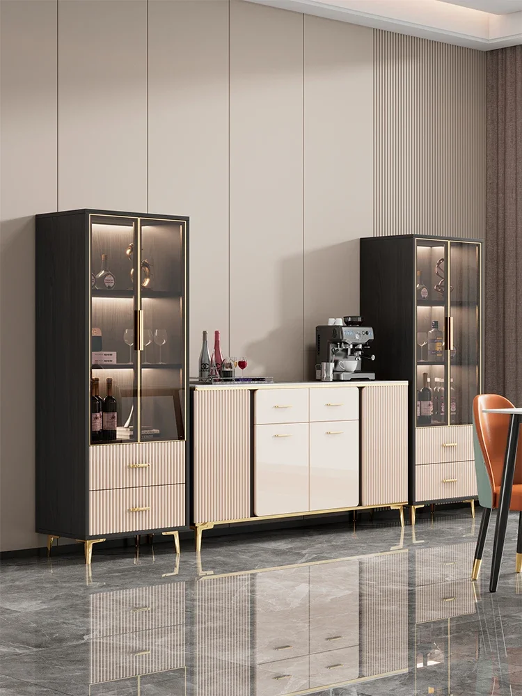 

Modern Simple Wine Cabinet Luxury Glass Door Display Cabinet Home Living Room Storage Rack Stojak Na Wino Bar Furniture KMWC