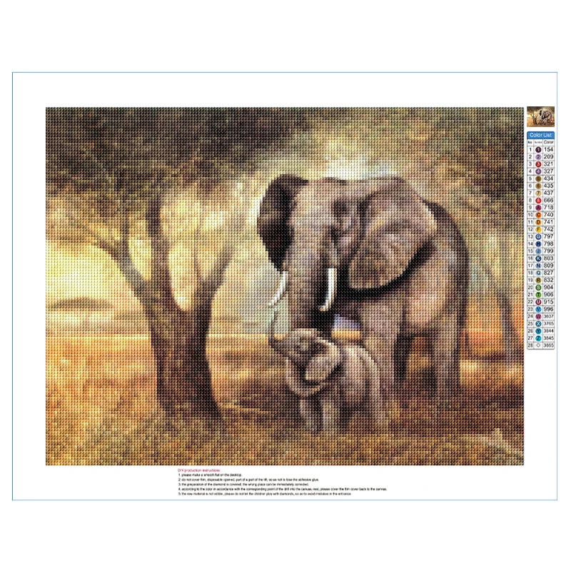 Fai da te pittura diamante 5D bambino elefante animale punto croce Kit diamante pieno ricamo mosaico arte strass decorazione immagine