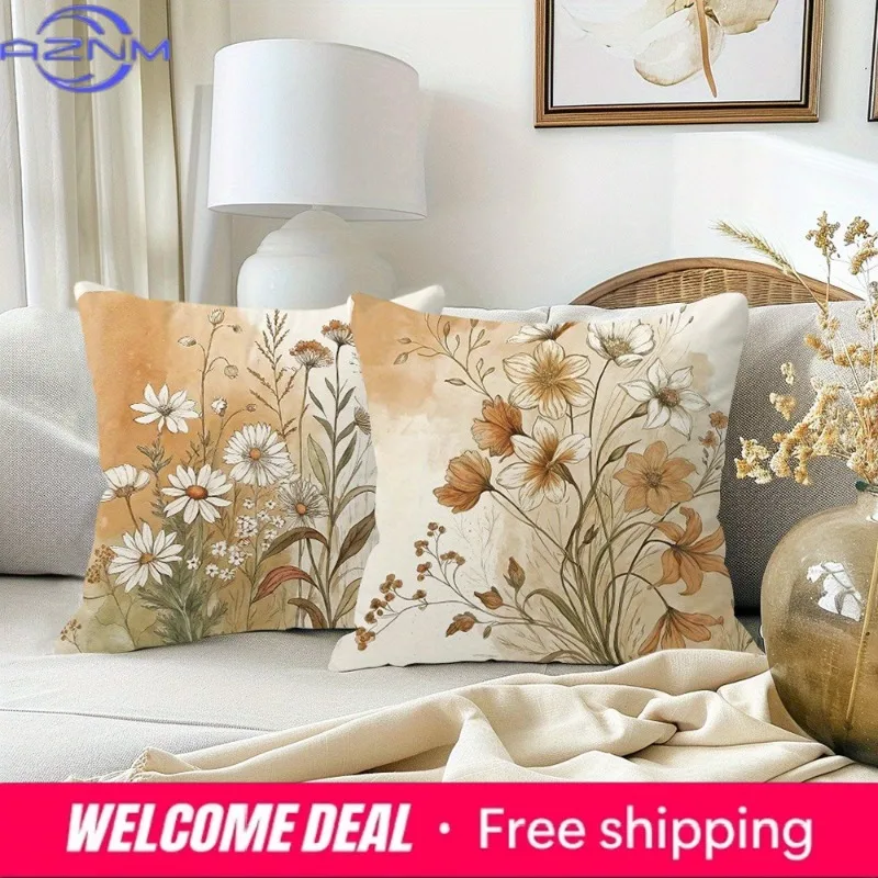 Floral-Printed Pillowcases: Embrace Nature's Beauty in Your Home Sofa cushion cover home room decoration 2D flat printing