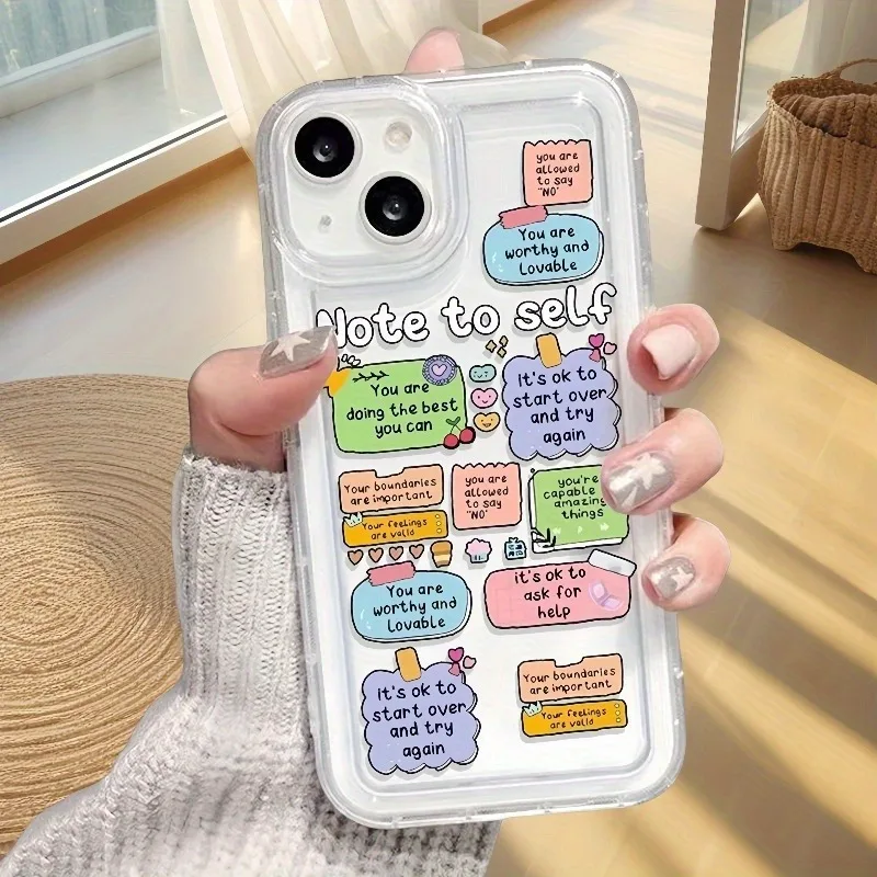 

Transparent TPU phone case with daily slogan, compatible with iPhone17 16, 15, 14, 13, 12, 11Plus, Pro Max