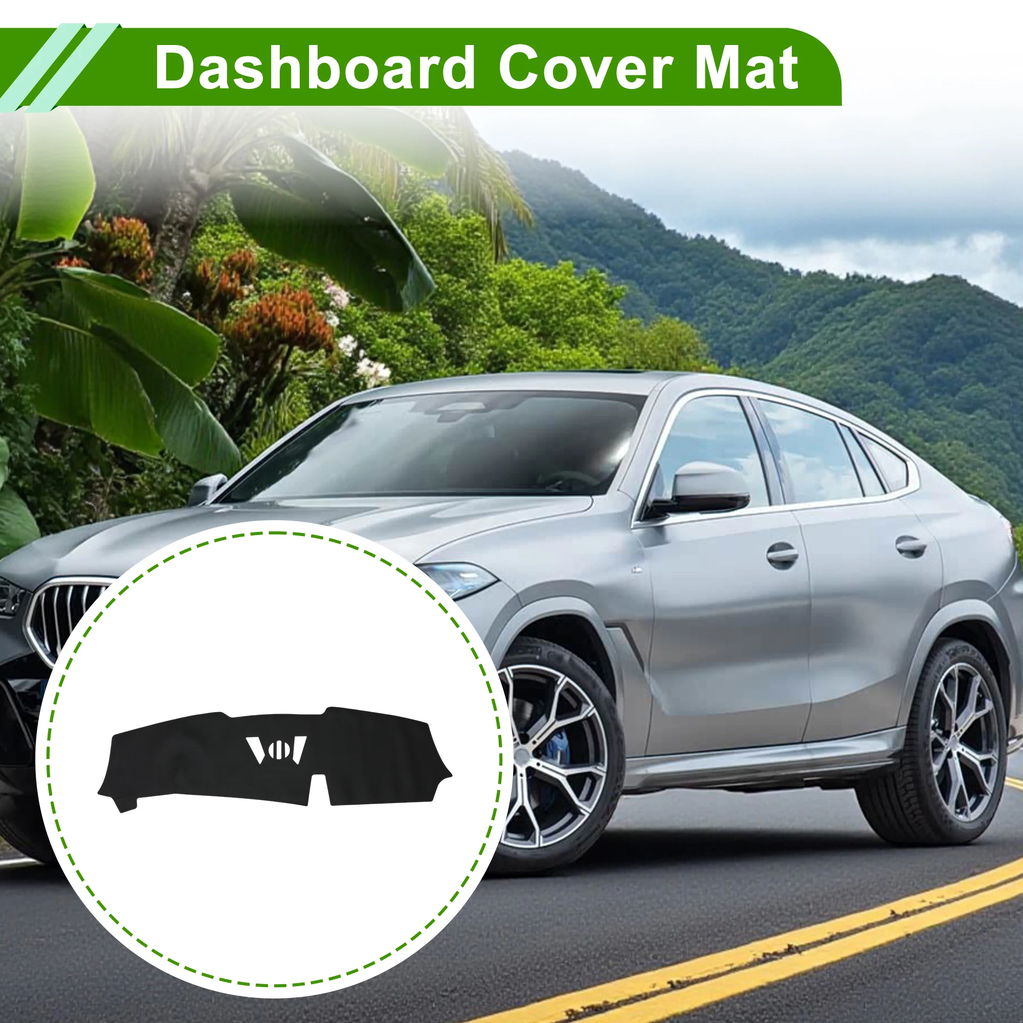 غطاء لوحة القيادة UXCELL لسيارة BMW X6 W/O HUD 2023-2024 أسود قطعة واحدة من وسادة حماية الواقية من الشمس