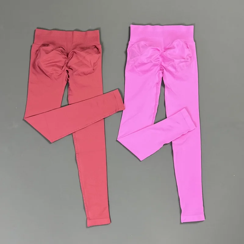 Butt Lifting Seamless Sports Leggings Women Fitness Yoga Workout Tights Tummy Control Breathable Elastic Gym Running Pants