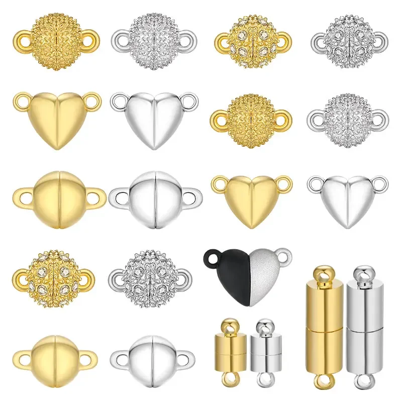 5Sets/Lot Copper Magnetic Clasps Gold Silver Plated Beads Ch