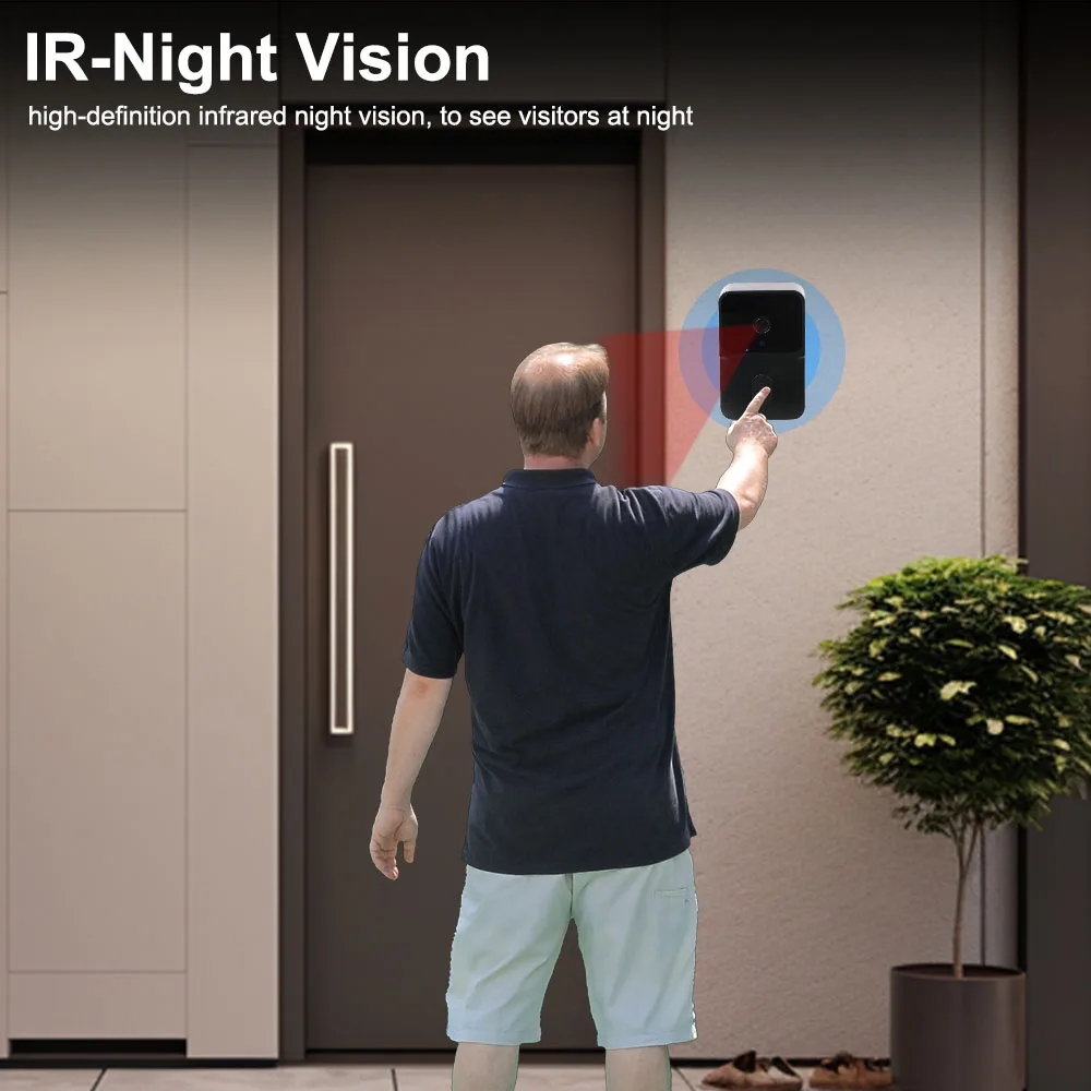 For Home Secure WIFI Two Way Night Vision Camera Wireless Smart Home Security Video Doorbell HD Door Bell Intercom Voice Change