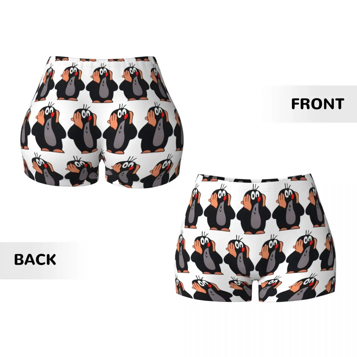 Benutzerdefinierte Mole Happy Krtek Yoga-Shorts für Damen, Fitnessstudio, Workout, Laufen, sportlich, Volleyball, Biker-Shorts