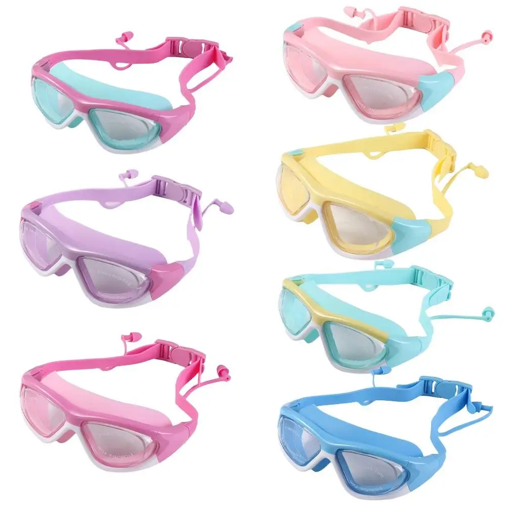 

Waterproof Wide Vision Sports Eyewear Silicone Earplug Anti-Fog Underwater Goggles Swimming Glasses Swim Goggles Swim Eyewear