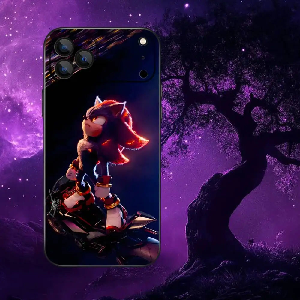 Shadow The H-Hedgehog  Phone Case For iPhone 17,16,15,14,13,12,Pro,Max,Plus,E,SE4,Air,Mini Black Soft Box