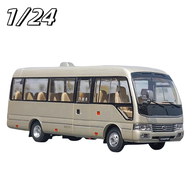 

Original 1:24 Toyota Costa COASTER bread bus alloy simulation car model, children collection pieces, holiday gifts for children.