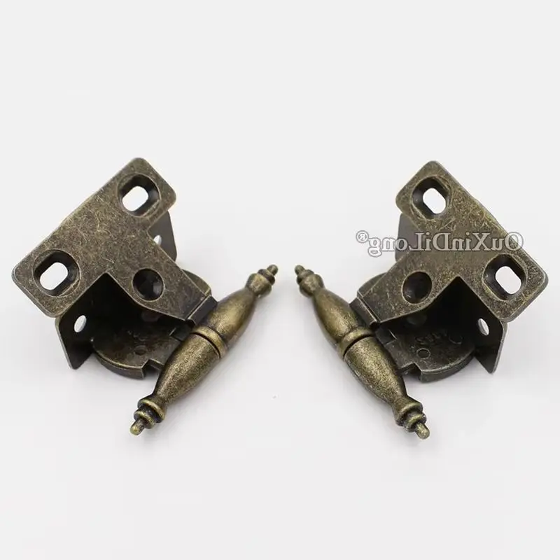 

Retro 2Pairs Thicken Zinc Alloy Detachable Antique Furniture Hinge Bronze Screen Hinge Cupboard Wardrobe Wine Cabinet Door Hinge