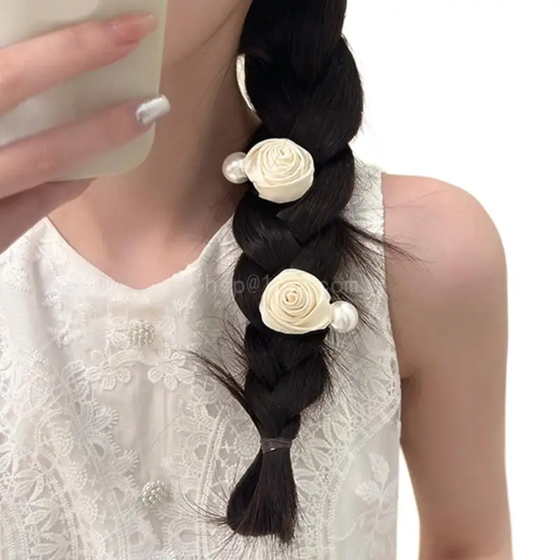 Fermagli per fiori con perle Fermagli per capelli in stoffa Accessori per capelli con fiori eleganti