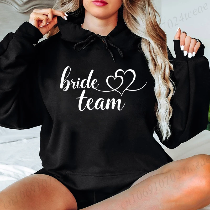 كنزات نسائية بغطاء للرأس ملابس علوية مريحة لفريق العروس العازبة ملابس رياضية لوصيفة العروس وحفلات الزفاف مع قلنسوة سوداديرا فيلبا موليتوم #4